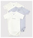 Babies' Short-Sleeved Wrapover Organic Cotton Bodysuits - 3-Pack