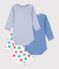 Pack of long-sleeved star-print cotton bodies for babies multicolor