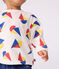 Babies' long-sleeved boat-print cotton T-shirt MILK /MULTICO