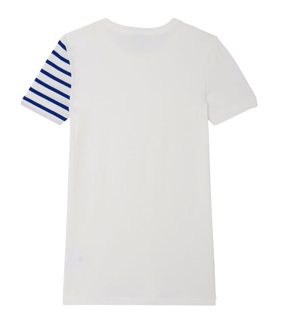Women's decorative original rib T-shirt ECUME white
