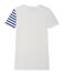Women's decorative original rib T-shirt ECUME white
