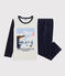 Boys' Mountain Motif Velour Pyjamas MONTELIMAR beige/MULTICO white