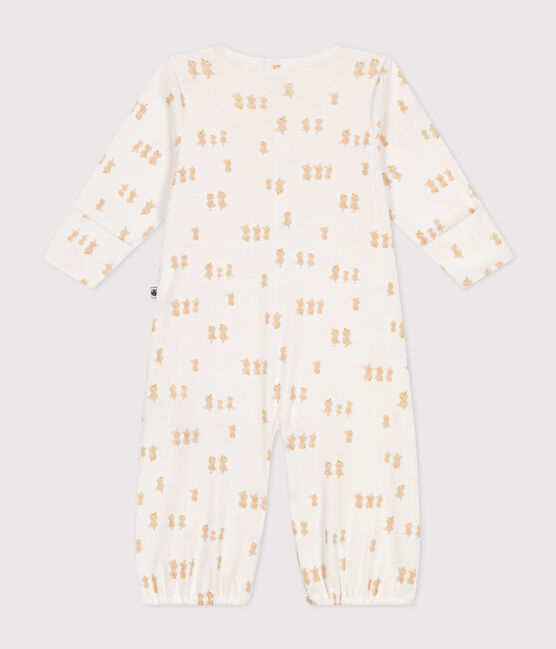Babies' cotton one-piece/sleep sack MARSHMALLOW white/GRIS grey