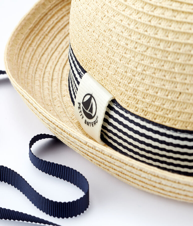 Baby Boys' Round Straw Hat NATUREL pink