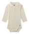 Baby boy's bodysuit with collar COQUILLE beige