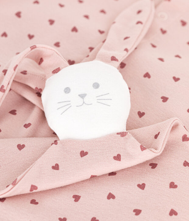 Babies' cotton cardigan, trousers and comforter boxed set pink/pink