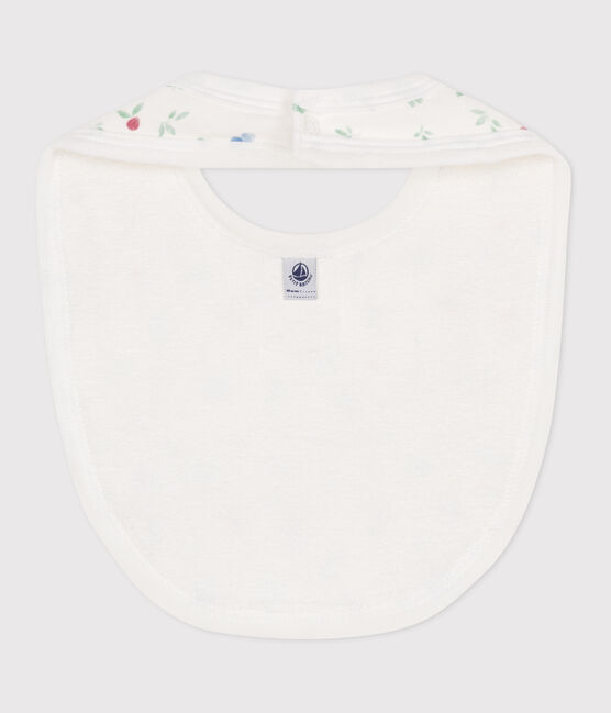 Newborn's printed cotton bib MARSHMALLOW white/MULTICO white