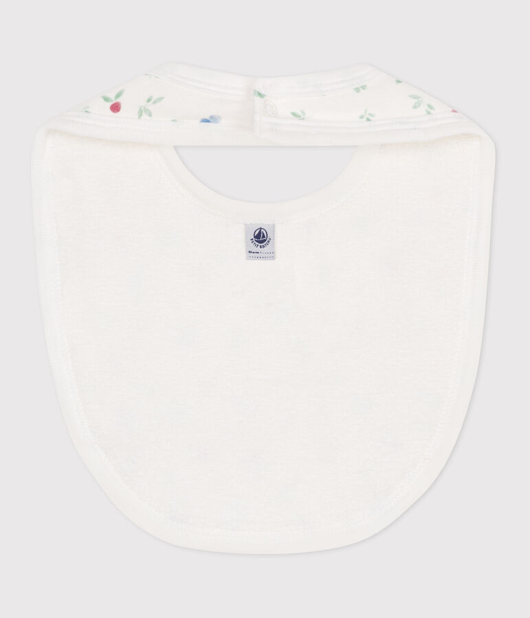 Newborn's printed cotton bib white/multicolor