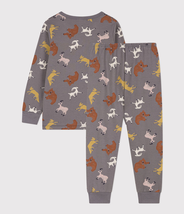 Children's Unisex Animal Fleece Pyjamas grey/multicolor