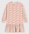 Girls' Long-Sleeved Wool/Cotton Dress MONTELIMAR beige/MULTICO white