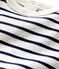 Babies' Cotton Striped Short-Sleeved T-Shirt MONTELIMAR beige/SMOKING blue