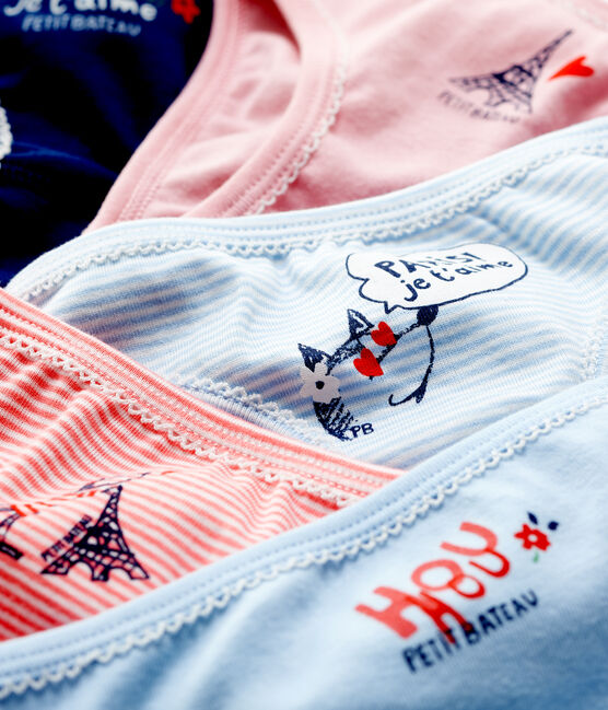 Girls' Paris-Themed Cotton Briefs - 5-Pack variante 1