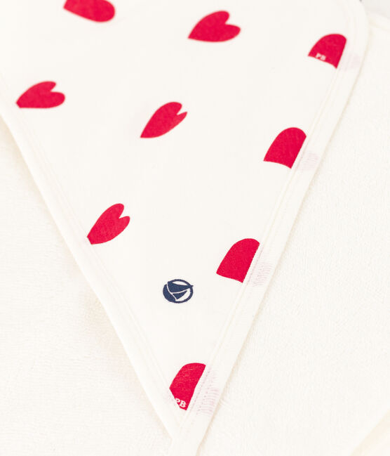 Heart Cotton Bath Wrap MARSHMALLOW white/TERKUIT red