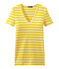 Women's striped original rib V-neck T-shirt SHINE yellow/MARSHMALLOW white