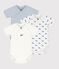 Pack of babies' short-sleeved printed cotton wrapover bodies multicolor
