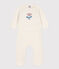 Babies' Wool/Cotton Knit 2-Piece Outfit MARSHMALLOW white