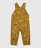 Babies' Velour Dungarees TOPAZE yellow/MULTICO