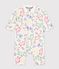 Babies' long animal print cotton jumpsuit Ecru/multicolor