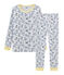 Boys' Snugfit Ribbed Pyjamas POUSSIERE grey/MULTICO white