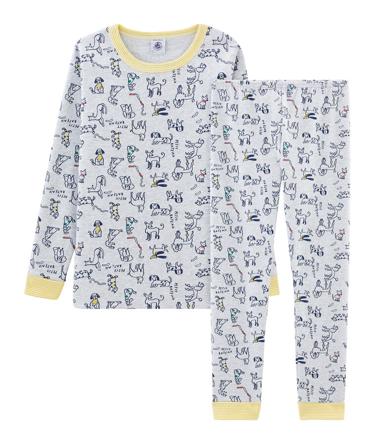 Boys' Snugfit Ribbed Pyjamas grey/multicolor