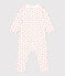 Babies' Little Heart Patterned Fleece Jumpsuit MARSHMALLOW white/TERKUIT red