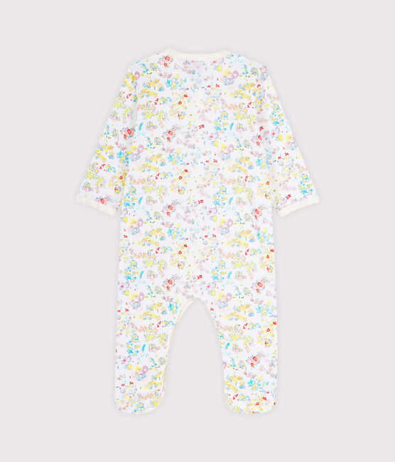 Babies' Ribbed Sleepsuit ECUME white/CITRUS yellow