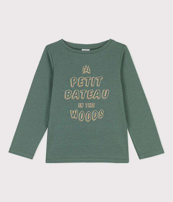 Children's Unisex Long-Sleeved Cotton T-Shirt VALLEE green
