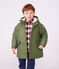 Children's plain winter raincoat OLIVINE