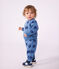 Babies' sweatshirt and trousers set in animal-themed printed cotton blue/multicolor