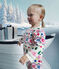 Babies' Christmas-print pyjamas in brushed fleece with a zip MILK /MULTICO