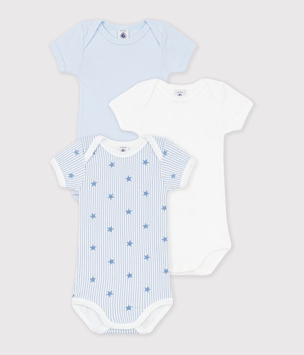 Pack of short-sleeved bodies in Paris print cotton for babies multicolor