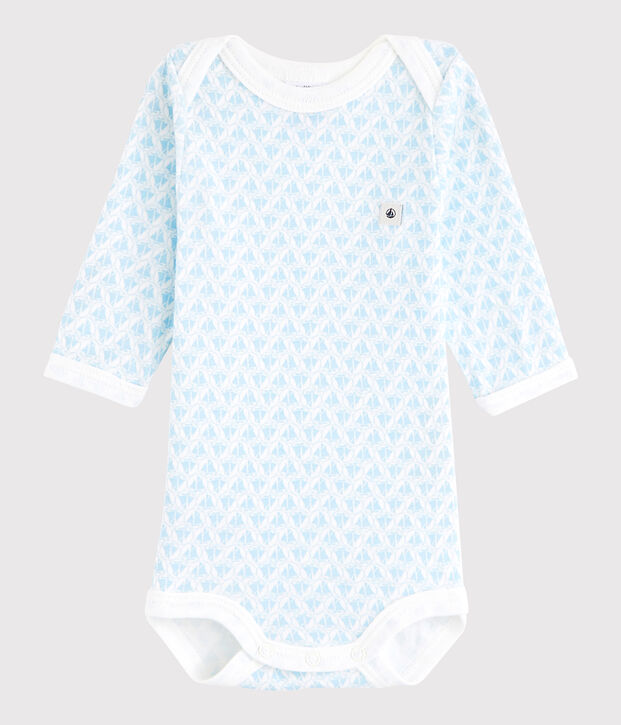 Baby Boys' Long-Sleeved Bodysuit white/blue
