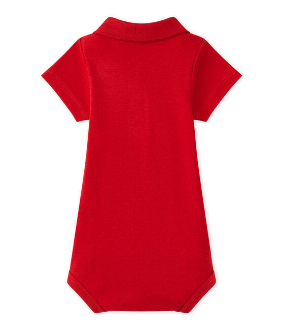 Baby boys' bodysuit with collar TERKUIT red