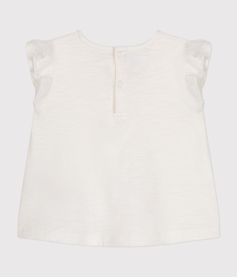 Babies' Sleeveless Cotton Blouse MARSHMALLOW white