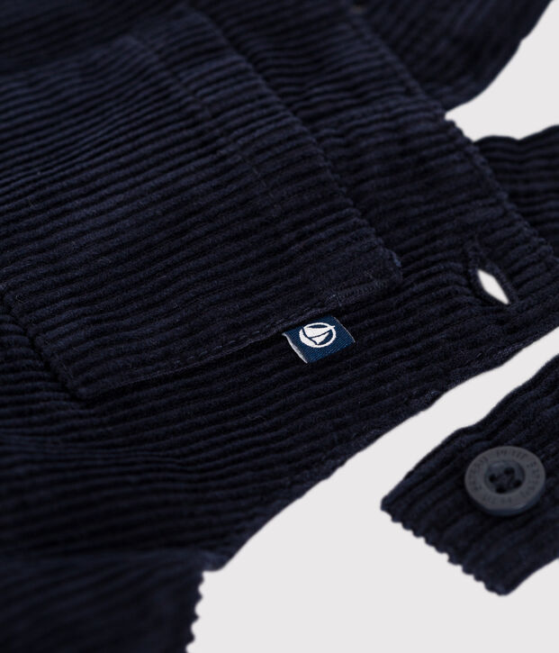 Babies' corduroy dungarees blue