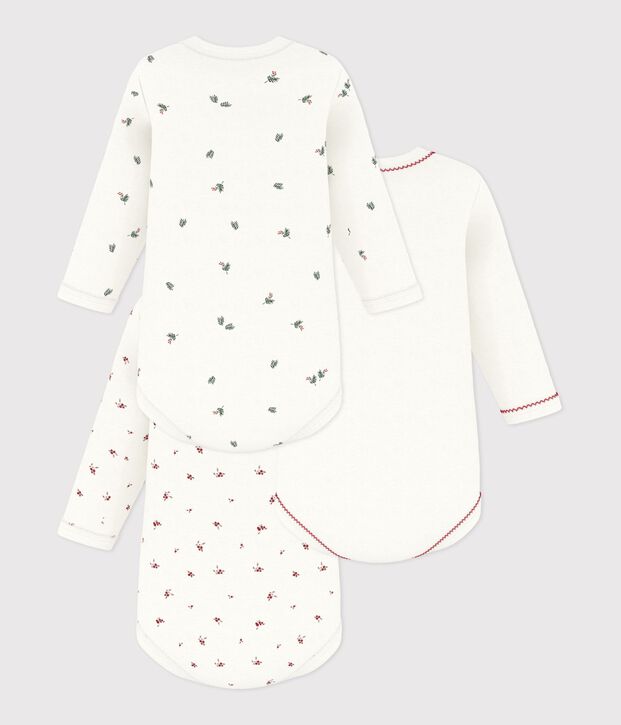 Pack of long-sleeved printed cotton bodies for babies multicolor