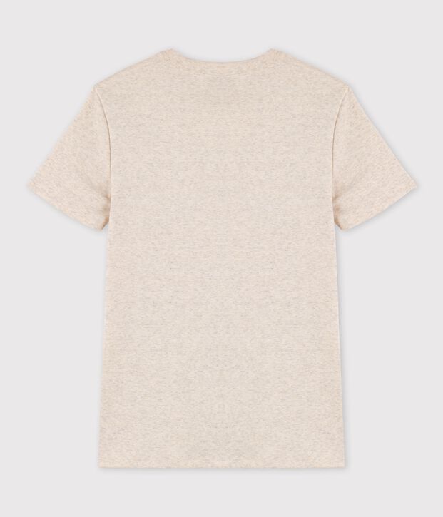 Women's Round Neck Screen-Printed Cotton T-Shirt beige