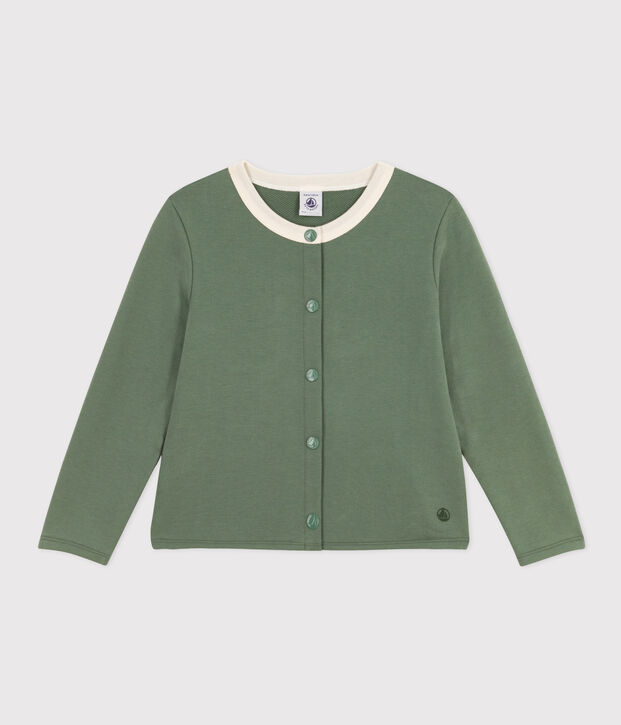 Girls' Cotton Cardigan green