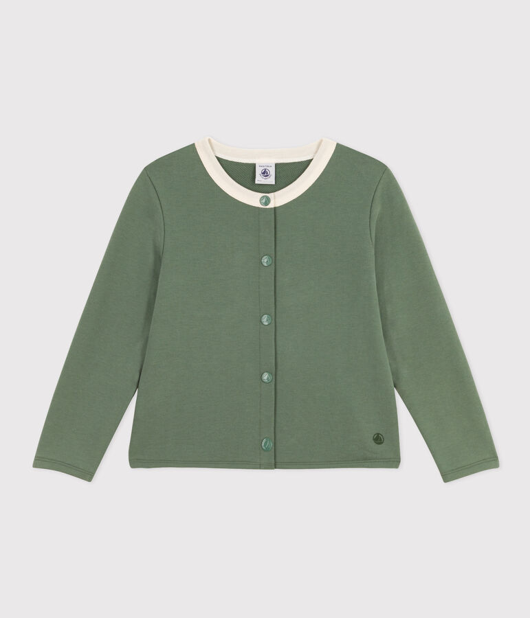 Girls' Cotton Cardigan green