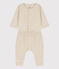 Babies' Organic Plain Tube Knit Clothing - 2-Piece Set MONTELIMAR CHINE beige