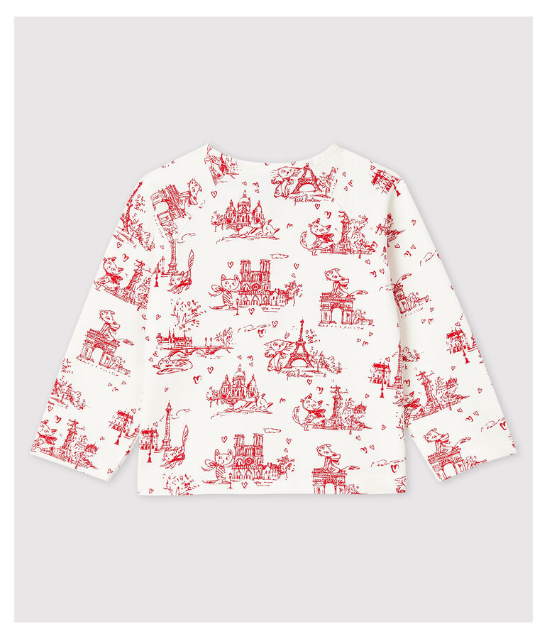 Baby Girls' Print Fleece Cardigan white/red