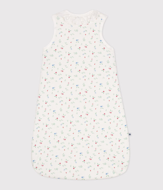 Babies' 2 TOG fruit print cotton sleeping bag MARSHMALLOW white/MULTICO white