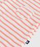 Babies' stripy cotton terry playsuit MARSHMALLOW orange/ABRICOT