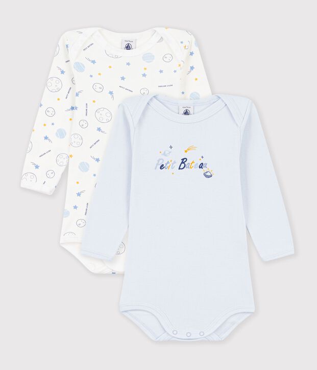 Lot de 2 bodies manches longues en coton. multicolor