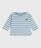 Babies' cotton Breton top ADRIATIC blue/MILK