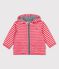 Babies' Warm Recycled Polyester Windbreaker PEPS red/MARSHMALLOW white