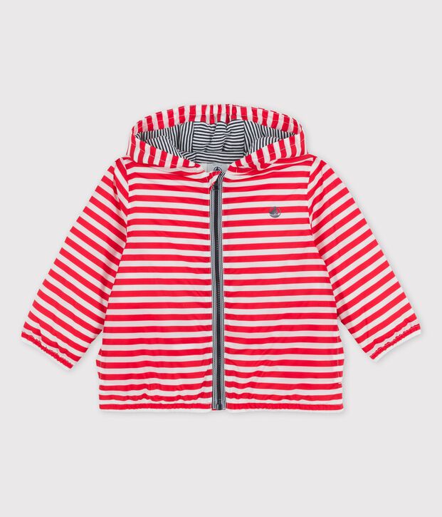 Babies' Warm Recycled Polyester Windbreaker red/white