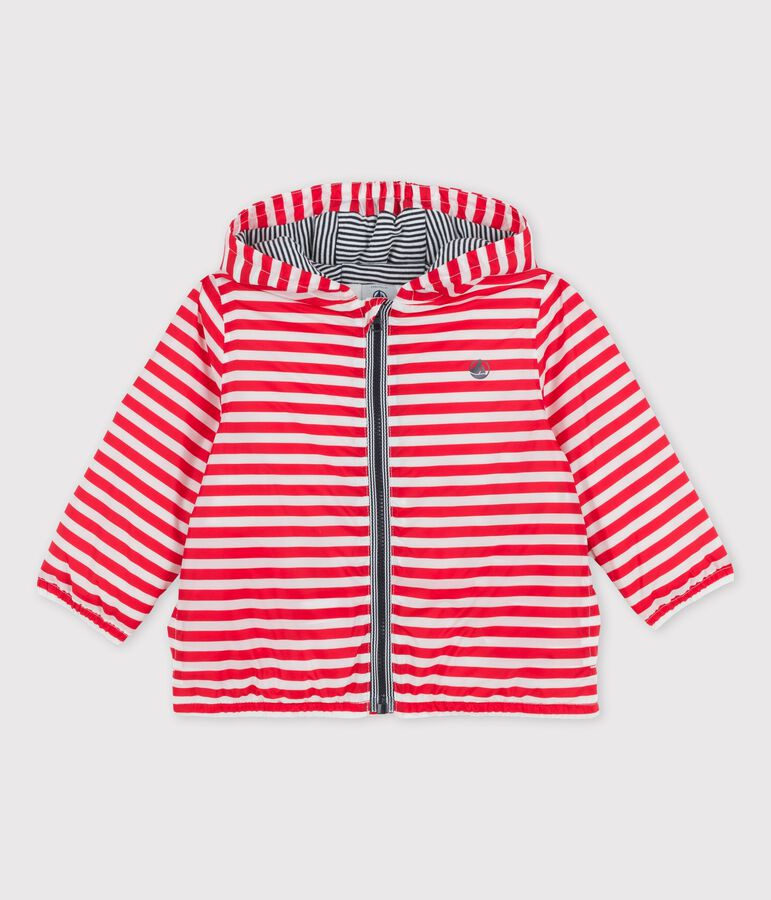 Babies' Warm Recycled Polyester Windbreaker red/white
