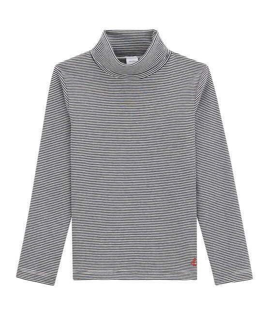 Child's polo neck T-shirt SMOKING blue/MARSHMALLOW white