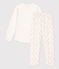 Girls' Cotton Pyjamas MARSHMALLOW white/MULTICO white